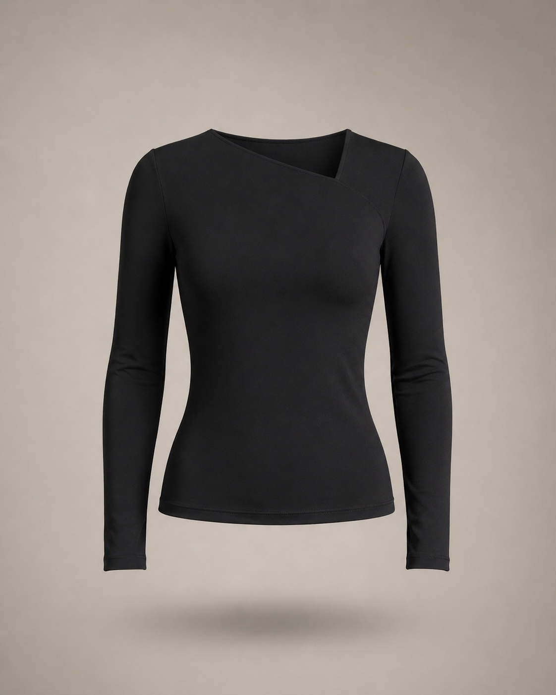 BLUSA ASIMÉTRICA UMBRA –  LYCRA FRIA NEGRA