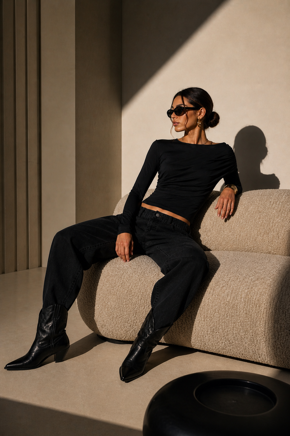 NOIR ASIMETRICA - LYCRA FRÍA