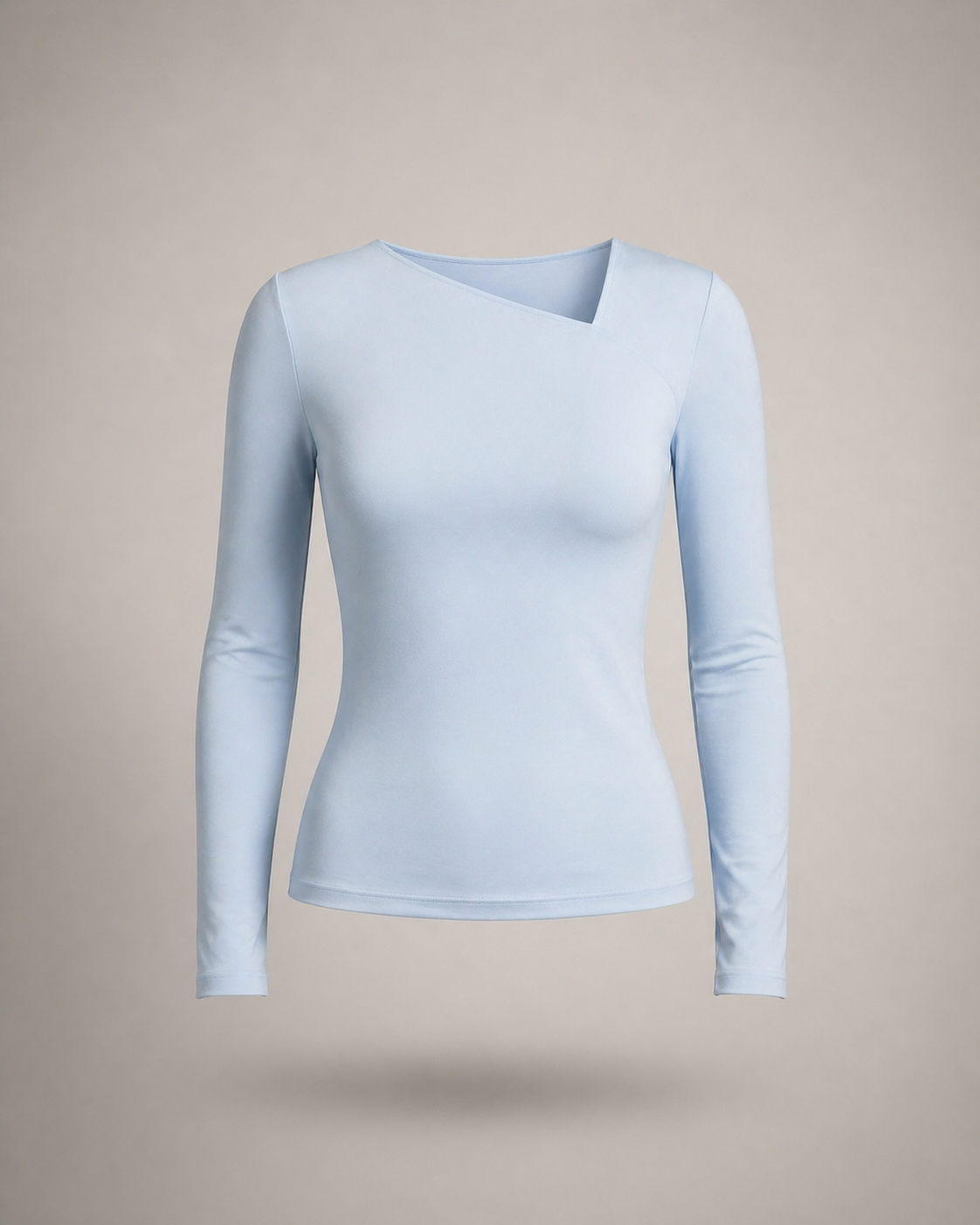 BLUSA ASIMÉTRICA UMBRE – BABY BLUE LYCRA FRÍA